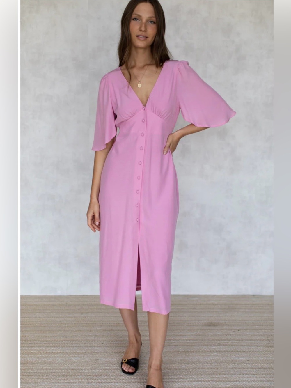 Emerson Fry Junie Angel Sleeve Dress size L
NWT
PRISM PINK